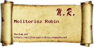 Molitorisz Robin névjegykártya